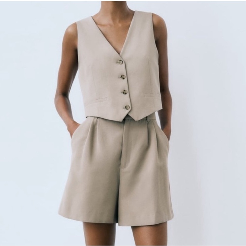 Zara linen vest and short set XS
